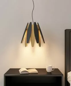 Lucande Lounit -riippuvalo, Musta-kulta, 1-lamp. -Lampan kauppa lucande lounit riippuvalo musta kulta 1 lamp 8