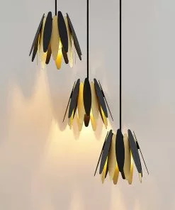 Lucande Lounit -riippuvalo, Musta-kulta, 3-lamp. -Lampan kauppa lucande lounit riippuvalo musta kulta 3 lamp 2
