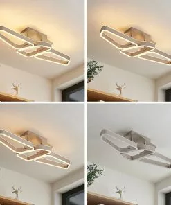 Lucande Quinn -LED-kattovalaisin Nikkeli 3-lamp.