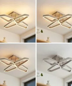 Lucande Quinn -LED-kattovalaisin Nikkeli 4-lamp.
