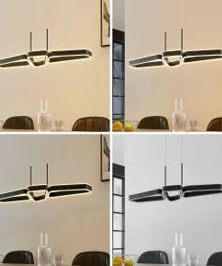 Lucande Quinn -LED-riippuvalaisin Musta 3-lamp.