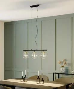 Lucande Sotiana -riippuvalo Lasikuulilla, 3-lamp.
