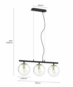 Lucande Sotiana -riippuvalo Lasikuulilla, 3-lamp. -Lampan kauppa lucande sotiana riippuvalo lasikuulilla 3 lamp 5