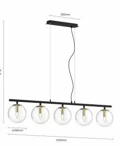 Lucande Sotiana -riippuvalo Lasikuulilla, 5-lamp. -Lampan kauppa lucande sotiana riippuvalo lasikuulilla 5 lamp 3