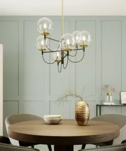 Lucande Sotiana -riippuvalo Lasikuulilla, 6-lamp.