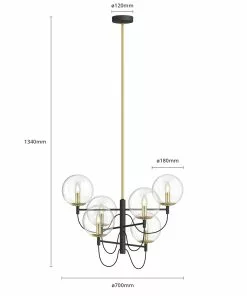 Lucande Sotiana -riippuvalo Lasikuulilla, 6-lamp. -Lampan kauppa lucande sotiana riippuvalo lasikuulilla 6 lamp 5