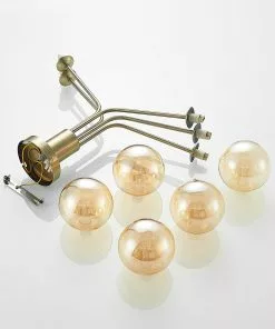 Lucande Wynona -kattovalaisin, 5-lamp., Messinki -Lampan kauppa lucande wynona kattovalaisin 5 lamp messinki 7