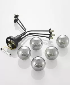 Lucande Wynona -kattovalaisin, 5-lamp., Musta -Lampan kauppa lucande wynona kattovalaisin 5 lamp musta 7