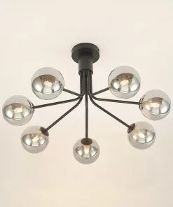 Lucande Wynona -kattovalaisin, 7-lamp., Musta -Lampan kauppa lucande wynona kattovalaisin 7 lamp musta 3