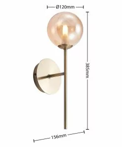 Lucande Wynona -seinävalaisin, 1-lamp., Messinki -Lampan kauppa lucande wynona seinaevalaisin 1 lamp messinki 3