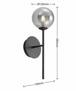 Lucande Wynona -seinävalaisin, 1-lamp., Musta -Lampan kauppa lucande wynona seinaevalaisin 1 lamp musta 2