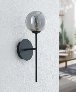 Lucande Wynona -seinävalaisin, 1-lamp., Musta