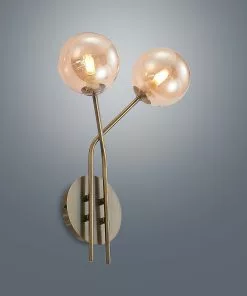 Lucande Wynona -seinävalaisin, 2-lamp., Messinki -Lampan kauppa lucande wynona seinaevalaisin 2 lamp messinki 5