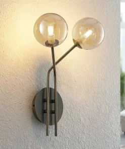 Lucande Wynona -seinävalaisin, 2-lamp., Messinki -Lampan kauppa lucande wynona seinaevalaisin 2 lamp messinki 8