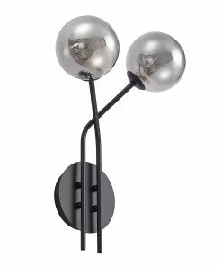 Lucande Wynona -seinävalaisin, 2-lamp., Musta -Lampan kauppa lucande wynona seinaevalaisin 2 lamp musta 2