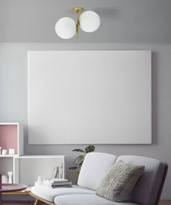 Miloox By Sforzin Messinkinen Kattovalo Jugen 2-lamp. Pystysuora