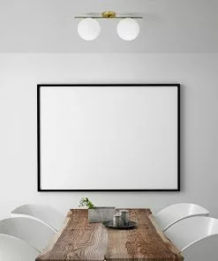 Miloox By Sforzin Messinkinen Kattovalo Jugen 2-lamp. Vaakasuora