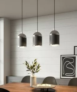 Euluna Riippuvalaisin Anadia, 3-lamp. Pitkä Antrasiitti