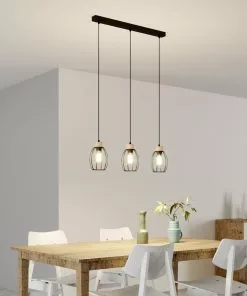 Euluna Riippuvalaisin Beeke, 3-lamp., Häkkivarjostimet