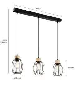 Euluna Riippuvalaisin Beeke, 3-lamp., Häkkivarjostimet -Lampan kauppa riippuvalaisin beeke 3 lamp haekkivarjostimet 5