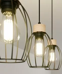 Euluna Riippuvalaisin Beeke, 3-lamp., Häkkivarjostimet -Lampan kauppa riippuvalaisin beeke 3 lamp haekkivarjostimet 7