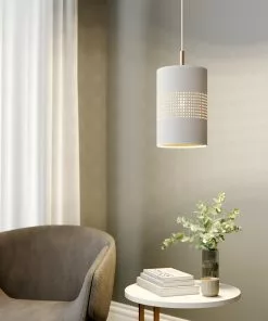 Euluna Riippuvalaisin Bogart, 1-lamp., Valkoinen/kulta