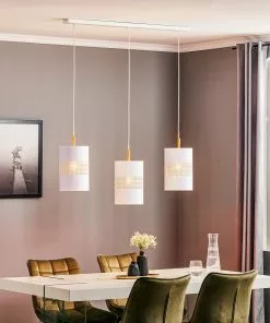Euluna Riippuvalaisin Bogart, 3-lamp., Valkoinen/kulta