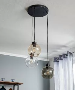 Euluna Riippuvalaisin Cubus, 3-lamp. Kirkas/hunaja/ruskea