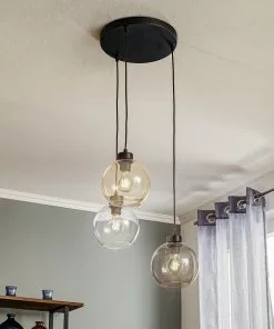 Euluna Riippuvalaisin Cubus, 3-lamp. Kirkas/hunaja/ruskea -Lampan kauppa riippuvalaisin cubus 3 lamp kirkas hunaja ruskea 7