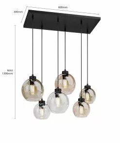 Euluna Riippuvalaisin Cubus, 6-lamp. Kirkas/hunaja/ruskea -Lampan kauppa riippuvalaisin cubus 6 lamp kirkas hunaja ruskea 5