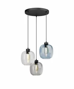 Euluna Riippuvalaisin Elio, 3-lamp, Sininen/kirkas/harmaa -Lampan kauppa riippuvalaisin elio 3 lamp sininen kirkas harmaa 14