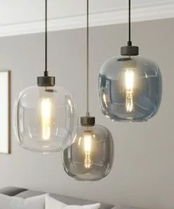 Euluna Riippuvalaisin Elio, 3-lamp, Sininen/kirkas/harmaa -Lampan kauppa riippuvalaisin elio 3 lamp sininen kirkas harmaa 15