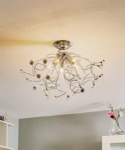 Euluna Riippuvalaisin Trilly, Kromi, Kristalleja, 5-lamp.