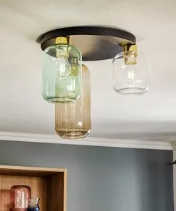 Euluna Riippuvalo Marco Green 3-lamp. Kirkas/vihreä/sin.