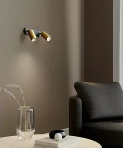 Nowodvorski Lighting Seinäkohdevalaisin Eye Spot, 2-lamp Musta/messinki