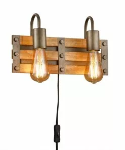 Trio Lighting Seinävalaisin Khan Vintage Johto + Pistoke 2-lamp. -Lampan kauppa seinaevalaisin khan vintage johto pistoke 2 lamp 2