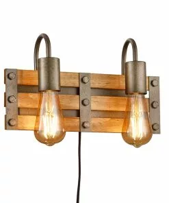 Trio Lighting Seinävalaisin Khan Vintage Johto + Pistoke 2-lamp.