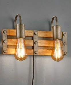 Trio Lighting Seinävalaisin Khan Vintage Johto + Pistoke 2-lamp. -Lampan kauppa seinaevalaisin khan vintage johto pistoke 2 lamp 3